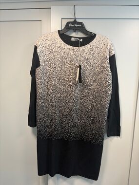 D. EXTERIOR Black & Cream Ombre Speckled Knit Dress